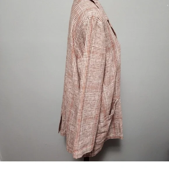J. Jill Women's Beige Plaid Blazer sze Large Petite - Picture 4 of 9